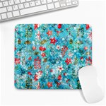 Snowy Winter Foliage, Adoxali, Christmas, Berry, Blue Large Mousepad