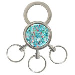 Snowy Winter Foliage, Adoxali, Christmas, Berry, Blue 3-Ring Key Chain