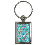 Snowy Winter Foliage, Adoxali, Christmas, Berry, Blue Key Chain (Rectangle)