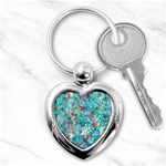 Snowy Winter Foliage, Adoxali, Christmas, Berry, Blue Key Chain (Heart)