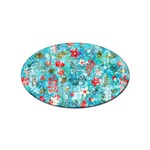 Snowy Winter Foliage, Adoxali, Christmas, Berry, Blue Sticker (Oval)