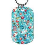 Snowy Winter Foliage, Adoxali, Christmas, Berry, Blue Dog Tag (One Side)