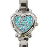 Snowy Winter Foliage, Adoxali, Christmas, Berry, Blue Heart Italian Charm Watch