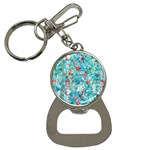 Snowy Winter Foliage, Adoxali, Christmas, Berry, Blue Bottle Opener Key Chain