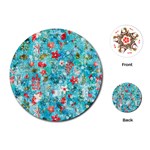 Snowy Winter Foliage, Adoxali, Christmas, Berry, Blue Playing Cards Single Design (Round)