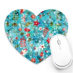 Snowy Winter Foliage, Adoxali, Christmas, Berry, Blue Heart Mousepad