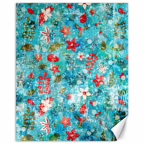 Snowy Winter Foliage, Adoxali, Christmas, Berry, Blue Canvas 11  x 14  from ArtsNow.com 10.95 x13.48  Canvas - 1