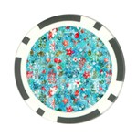 Snowy Winter Foliage, Adoxali, Christmas, Berry, Blue Poker Chip Card Guard