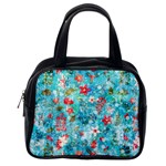 Snowy Winter Foliage, Adoxali, Christmas, Berry, Blue Classic Handbag (One Side)