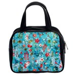 Snowy Winter Foliage, Adoxali, Christmas, Berry, Blue Classic Handbag (Two Sides)