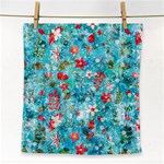 Snowy Winter Foliage, Adoxali, Christmas, Berry, Blue Face Towel