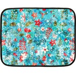 Snowy Winter Foliage, Adoxali, Christmas, Berry, Blue Fleece Blanket (Mini)