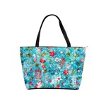 Snowy Winter Foliage, Adoxali, Christmas, Berry, Blue Classic Shoulder Handbag