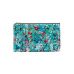 Snowy Winter Foliage, Adoxali, Christmas, Berry, Blue Cosmetic Bag (Small)