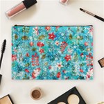 Snowy Winter Foliage, Adoxali, Christmas, Berry, Blue Cosmetic Bag (Large)