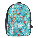 Snowy Winter Foliage, Adoxali, Christmas, Berry, Blue School Bag (Large)