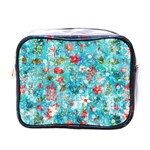 Snowy Winter Foliage, Adoxali, Christmas, Berry, Blue Mini Toiletries Bag (One Side)