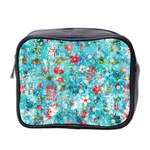 Snowy Winter Foliage, Adoxali, Christmas, Berry, Blue Mini Toiletries Bag (Two Sides)