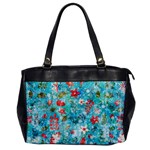 Snowy Winter Foliage, Adoxali, Christmas, Berry, Blue Oversize Office Handbag