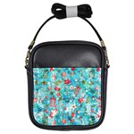 Snowy Winter Foliage, Adoxali, Christmas, Berry, Blue Girls Sling Bag