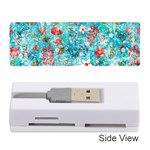 Snowy Winter Foliage, Adoxali, Christmas, Berry, Blue Memory Card Reader (Stick)