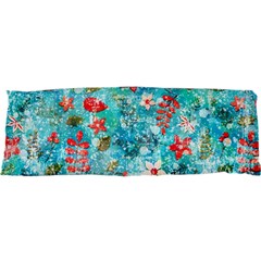 Snowy Winter Foliage, Adoxali, Christmas, Berry, Blue 25 x71  Body Pillow Case Dakimakura (Two Sides) from ArtsNow.com Front