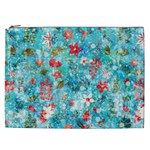 Snowy Winter Foliage, Adoxali, Christmas, Berry, Blue Cosmetic Bag (XXL)