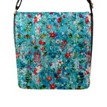 Snowy Winter Foliage, Adoxali, Christmas, Berry, Blue Flap Closure Messenger Bag (L)