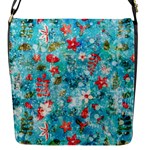 Snowy Winter Foliage, Adoxali, Christmas, Berry, Blue Flap Closure Messenger Bag (S)