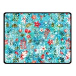 Snowy Winter Foliage, Adoxali, Christmas, Berry, Blue Two Sides Fleece Blanket (Small)