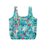 Snowy Winter Foliage, Adoxali, Christmas, Berry, Blue Full Print Recycle Bag (S)