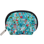 Snowy Winter Foliage, Adoxali, Christmas, Berry, Blue Accessory Pouch (Small)