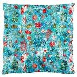 Snowy Winter Foliage, Adoxali, Christmas, Berry, Blue Standard Premium Plush Fleece Cushion Case (Two Sides)