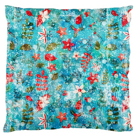 Snowy Winter Foliage, Adoxali, Christmas, Berry, Blue Standard Premium Plush Fleece Cushion Case (Two Sides) from ArtsNow.com Back