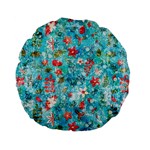 Snowy Winter Foliage, Adoxali, Christmas, Berry, Blue Standard 15  Premium Flano Round Cushions