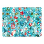 Snowy Winter Foliage, Adoxali, Christmas, Berry, Blue Two Sides Premium Plush Fleece Blanket (Mini)