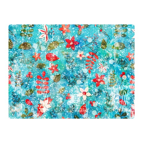 Snowy Winter Foliage, Adoxali, Christmas, Berry, Blue Two Sides Premium Plush Fleece Blanket (Mini) from ArtsNow.com 35 x27  Blanket Back