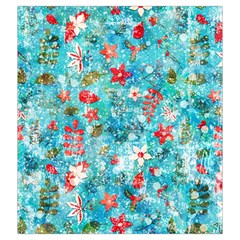 Snowy Winter Foliage, Adoxali, Christmas, Berry, Blue Drawstring Pouch (2XL) from ArtsNow.com Front