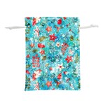 Snowy Winter Foliage, Adoxali, Christmas, Berry, Blue Lightweight Drawstring Pouch (M)