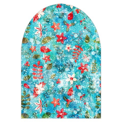 Snowy Winter Foliage, Adoxali, Christmas, Berry, Blue Microwave Oven Glove from ArtsNow.com Front