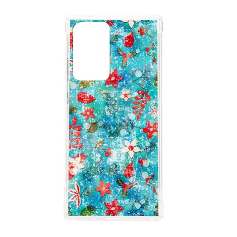 Snowy Winter Foliage, Adoxali, Christmas, Berry, Blue Samsung Galaxy Note 20 Ultra TPU UV Case from ArtsNow.com Front