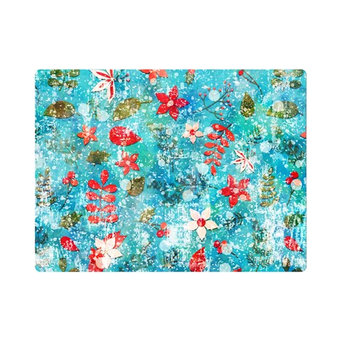 Snowy Winter Foliage, Adoxali, Christmas, Berry, Blue Premium Plush Fleece Blanket (Mini) from ArtsNow.com 35 x27  Blanket Front