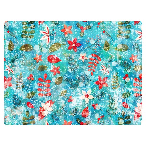 Snowy Winter Foliage, Adoxali, Christmas, Berry, Blue Premium Plush Fleece Blanket (Extra Small) from ArtsNow.com 40 x30  Blanket Front