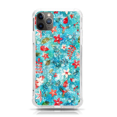 Snowy Winter Foliage, Adoxali, Christmas, Berry, Blue iPhone 11 Pro Max 6.5 Inch TPU UV Print Case from ArtsNow.com Front