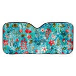 Snowy Winter Foliage, Adoxali, Christmas, Berry, Blue Car Windshield Sunshade