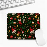 Texture, Pattern, Red, Craciun, Christmas, Hat, Santa, Green Small Mousepad