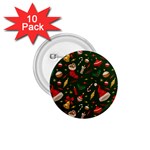 Texture, Pattern, Red, Craciun, Christmas, Hat, Santa, Green 1.75  Buttons (10 pack)