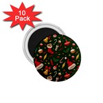 Texture, Pattern, Red, Craciun, Christmas, Hat, Santa, Green 1.75  Magnets (10 pack) 