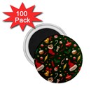 Texture, Pattern, Red, Craciun, Christmas, Hat, Santa, Green 1.75  Magnets (100 pack) 