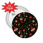 Texture, Pattern, Red, Craciun, Christmas, Hat, Santa, Green 2.25  Buttons (10 pack) 